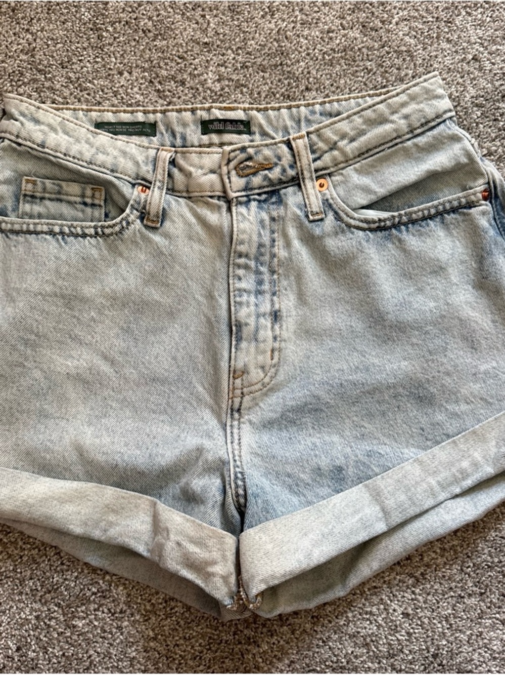 wild fable Light Wash Denim Roll-Cuff Shorts